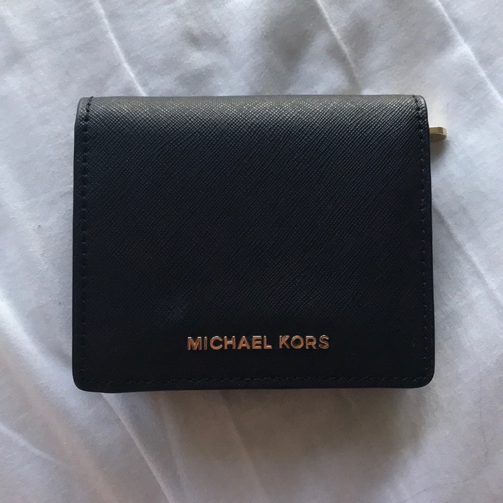 MK Jet Set Travel Saffiano Leather Card Holder